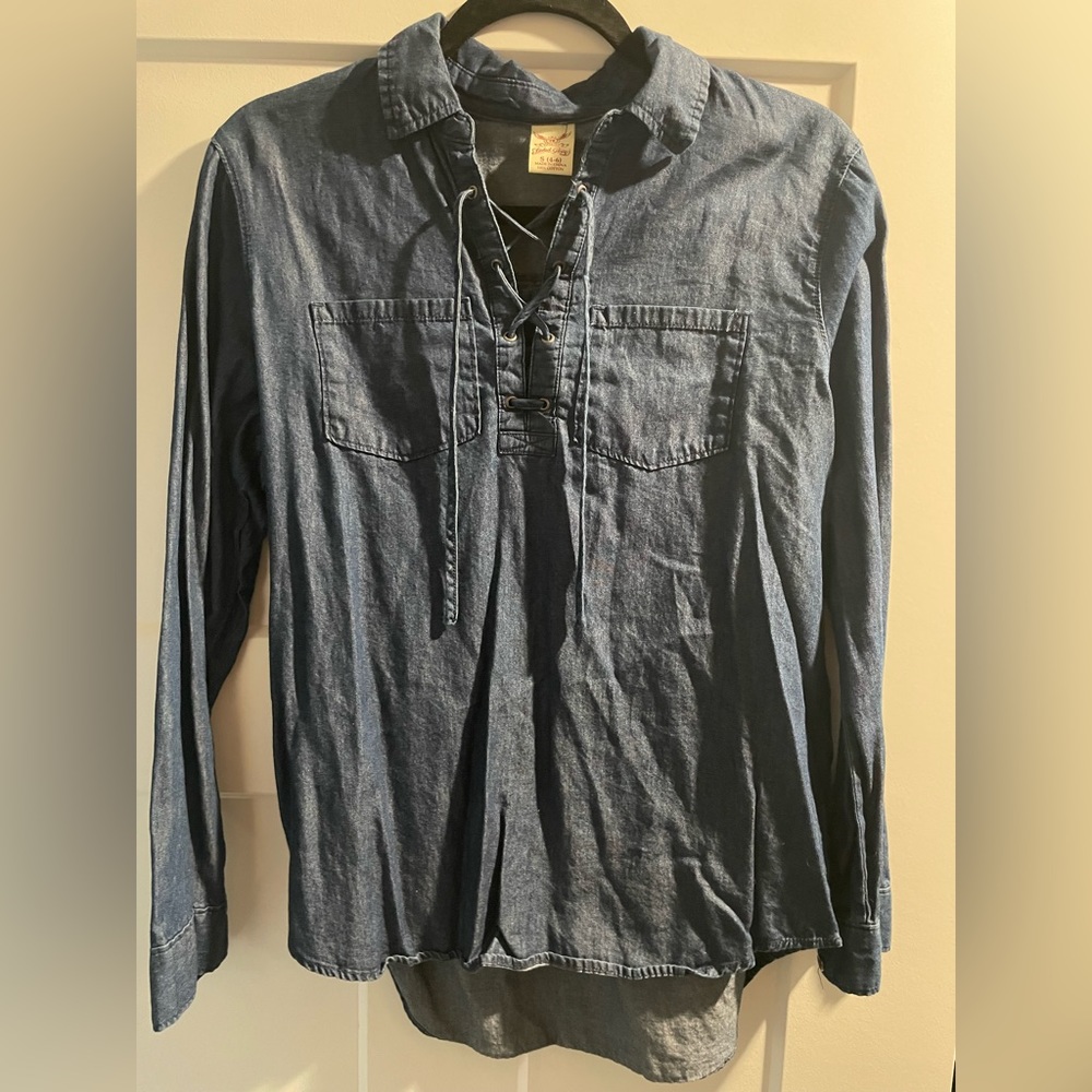 Small Denim Faded Glory Long Sleeve